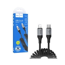 Cabo Hoco X121 Nuevo Type-C para Lightning com Revestimento Entrançado e Mola PD27W Preto